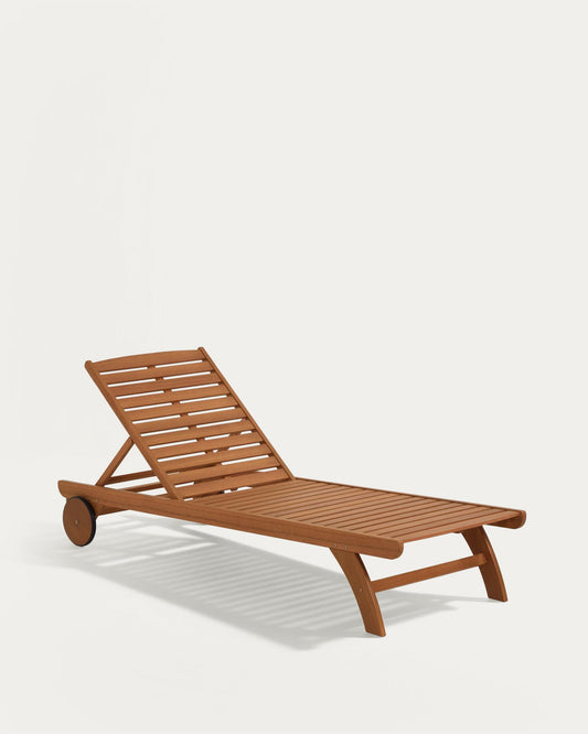 Beila solid eucalyptus wood outdoor sun lounger, FSC 100%