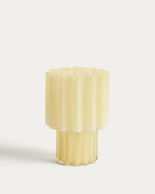 Cristila yellow glass vase 25cm