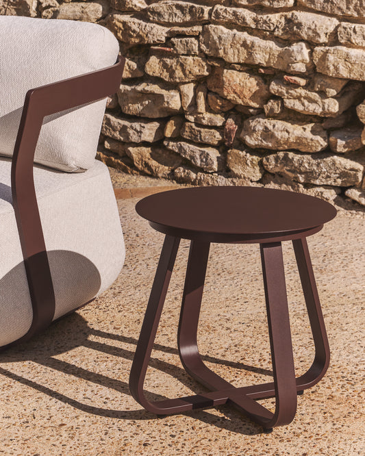 Tamaris brown aluminium outdoor side table Ø48cm