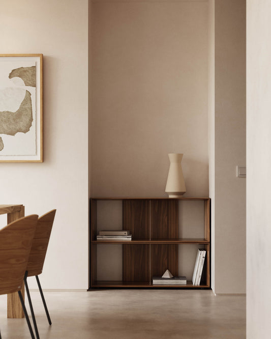 리토 월넛 베니어 모듈선반 유닛 2개세트 (L모듈x2) 101 x 76cm