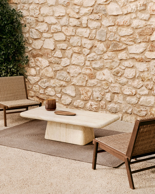 드라시 GFRC 트라버틴 시멘트 소파 테이블 140 x 70cm