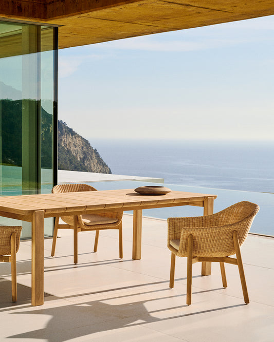 이카로 FSC 100% 인증 네츄럴 티크나무 테이블 220 x 102 cm 