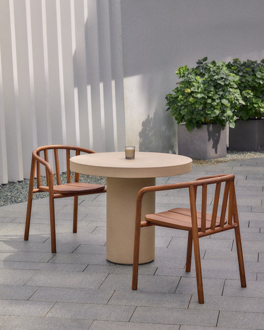 Aiguablava beige cement round table Ø90cm