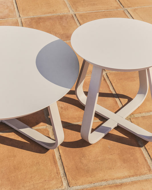 Tamaris ecru aluminium outdoor side table Ø48cm