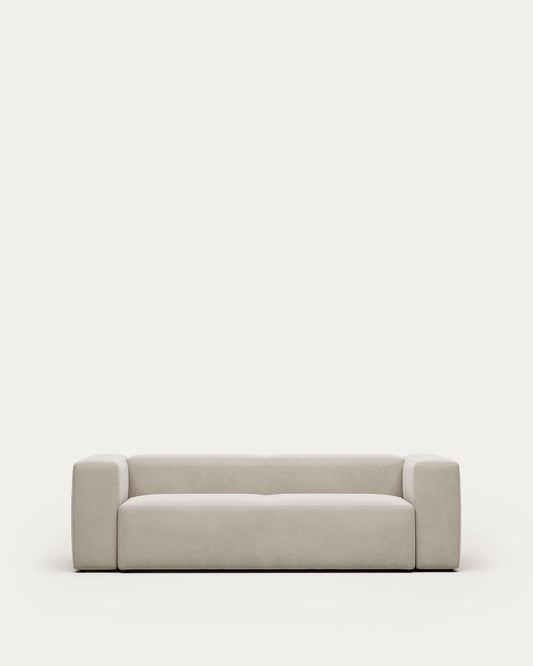 Blok 3-seater beige chenille sofa 240cm FSC Mix Credit