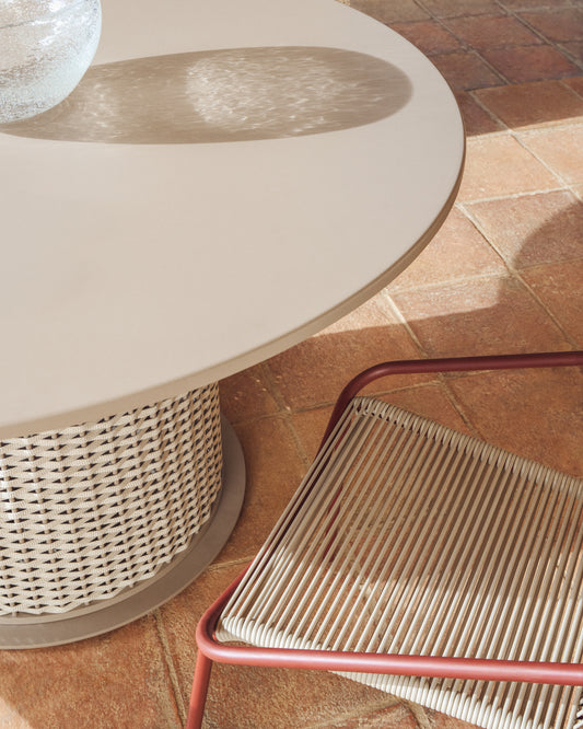 세디리스 아웃도어 알루미늄 UV차단 로프 다이닝 테이블 타우페 Ø120 cm