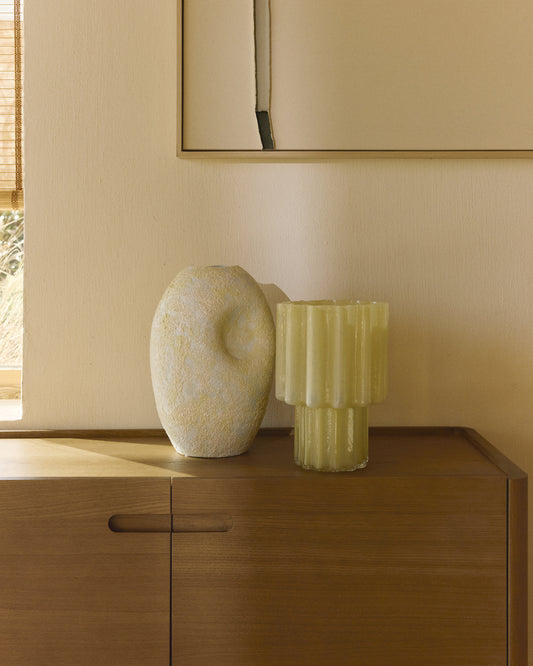 Cristila yellow glass vase 25cm