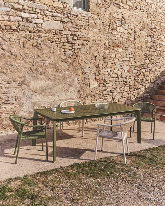 Brela green extendable aluminium table 205(287) x 100cm
