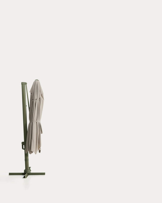 놀리 캔틸레버형 파라솔 베이지/그린 알루미늄 프레임  300 × 420 cm