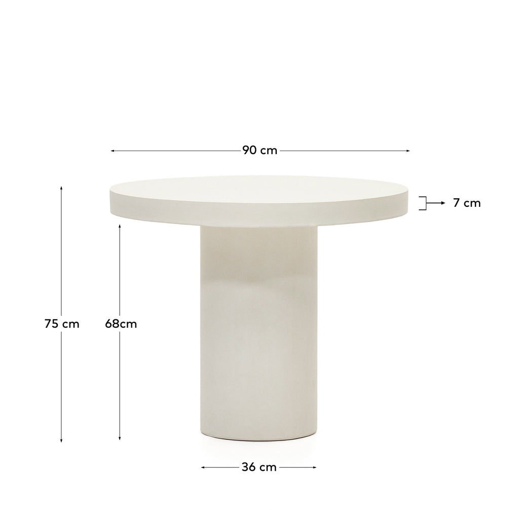 구아블라 화이트 시멘트 라운드 테이블 Ø 90cm