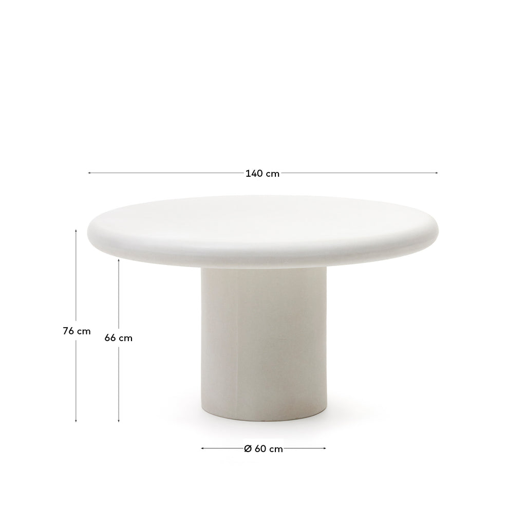 다이아 화이트 시멘트 라운드 다이닝테이블 Ø140 cm