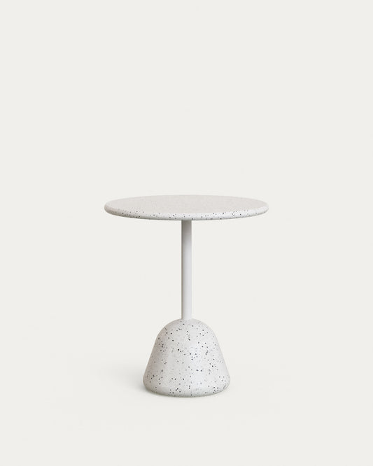 Saura Table in white terrazzo with a white terrazzo top, 75 x Ø70