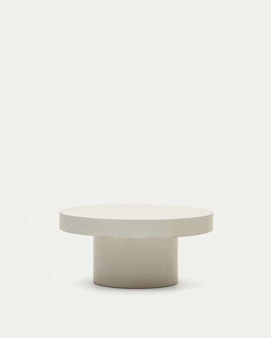 Aiguablava round coffee table in white cement, Ø 90 cm