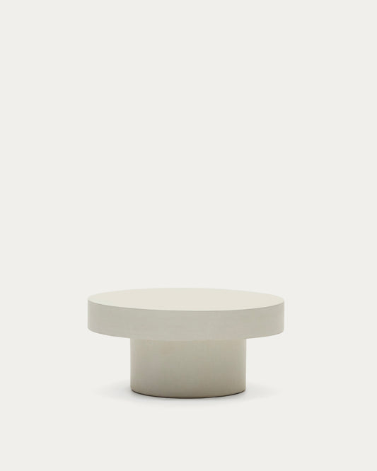 Aiguablava round coffee table in white cement, Ø 66 cm