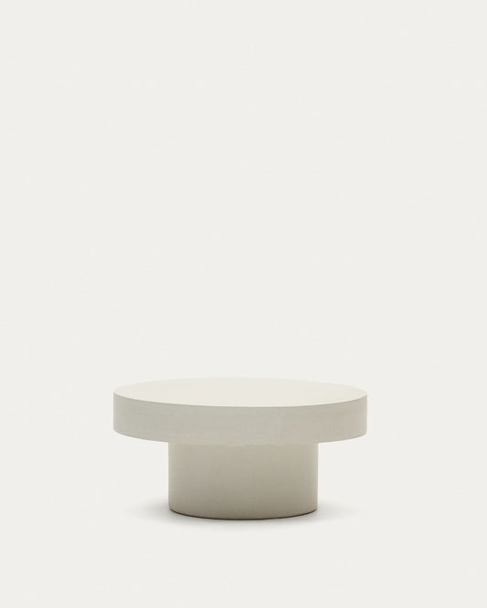 Aiguablava round coffee table in white cement, Ø 66 cm