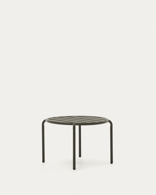 Joncols outdoor aluminium side table with powder coated green finish, Ø 60 cm