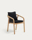 Malaret stackable chair in FSC 100% solid eucalyptus wood and black cord