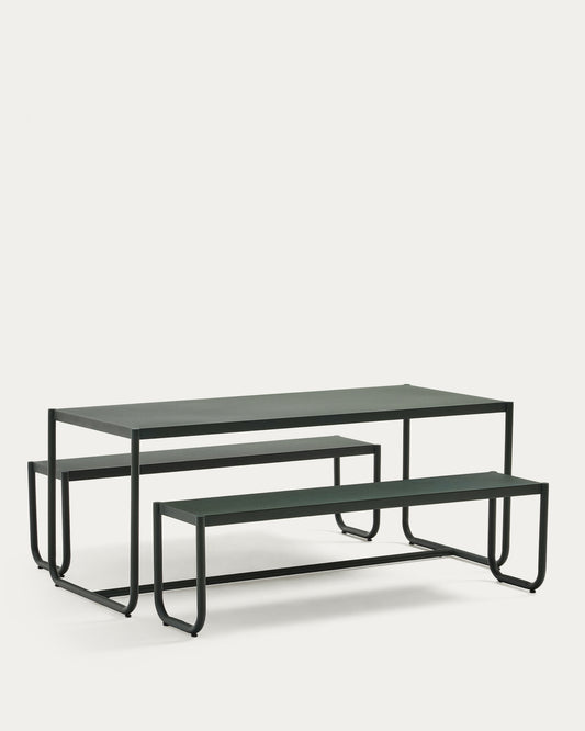 소틸 테이블 벤치 세트 (그린) 183 x 83 cm
