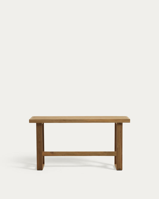 Canadell 100% outdoor tall bench in solid teak wood, 130 cm