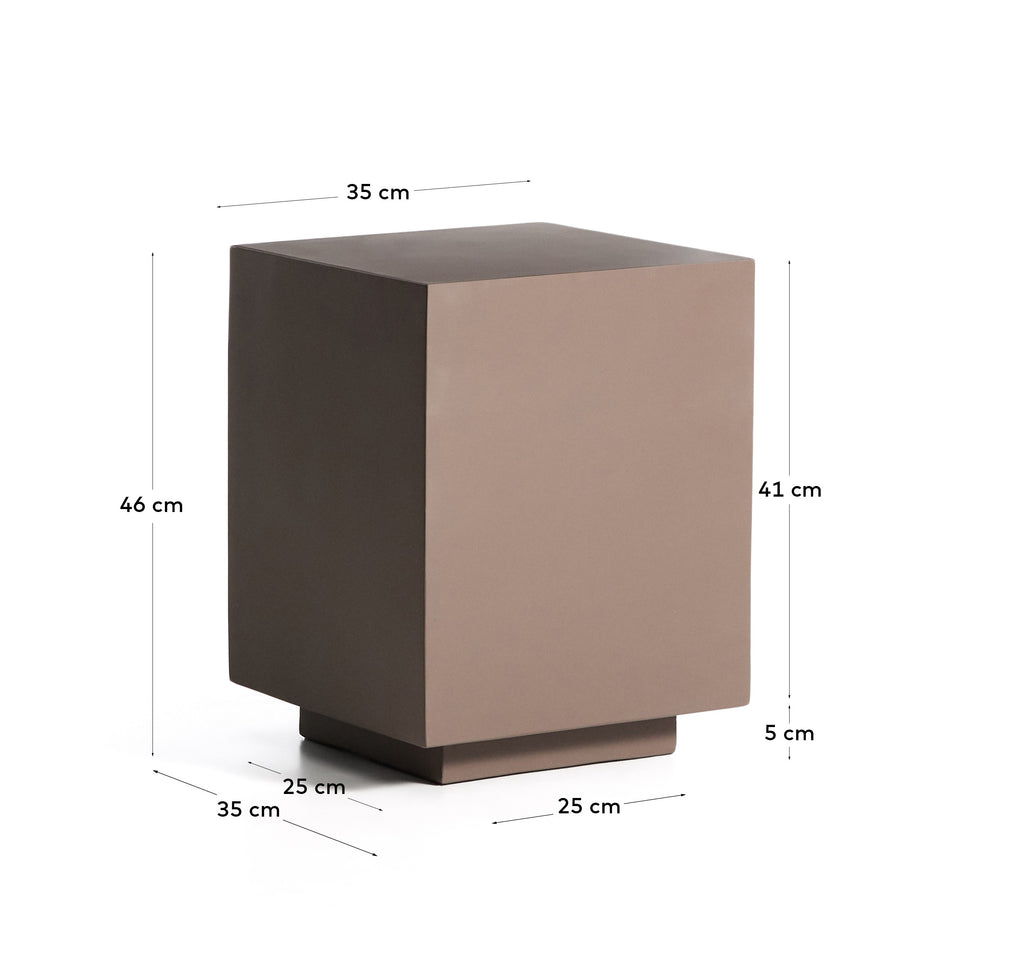 Rustella side table in brown concrete 35 x 35cm