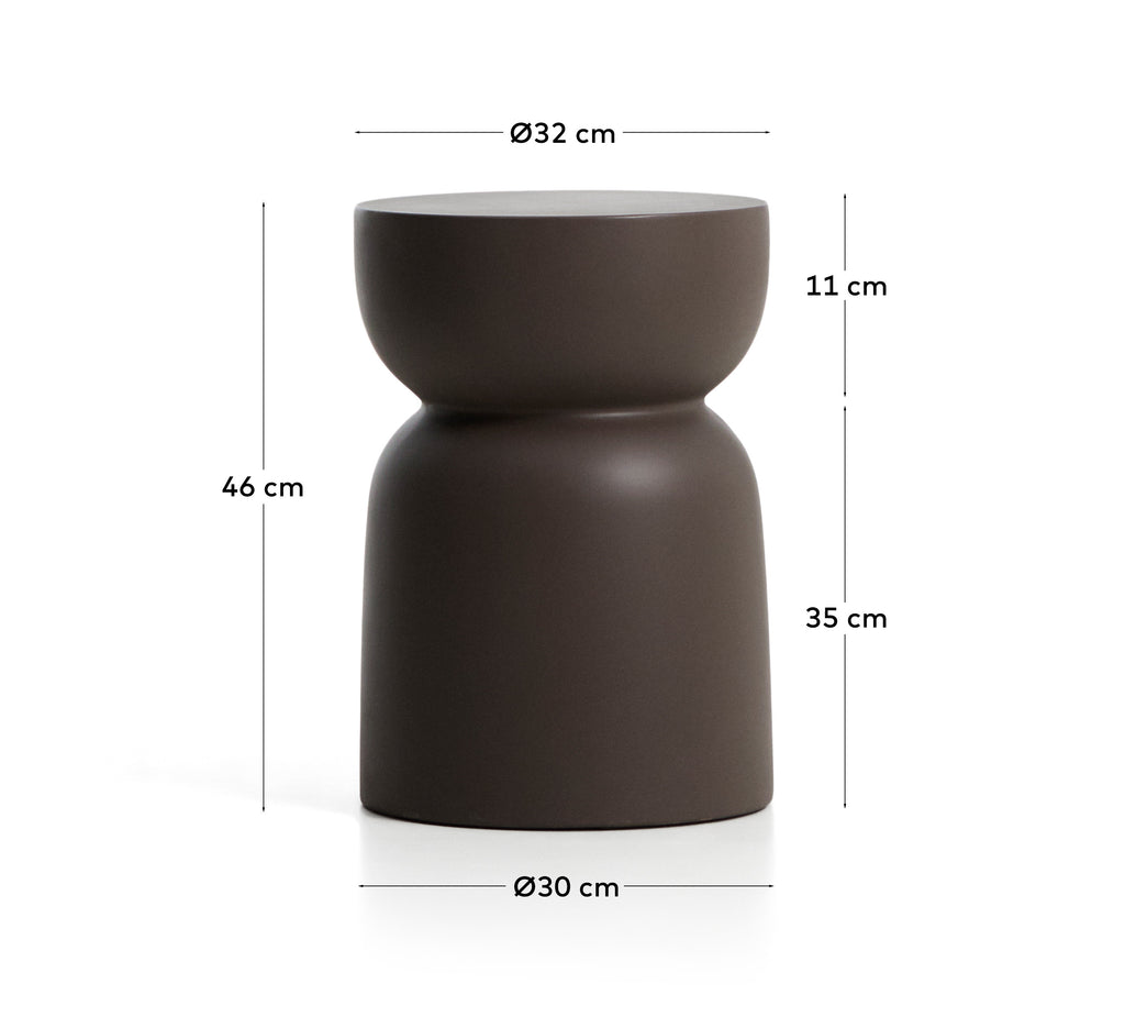Garbet side table in brown concrete Ø 32cm