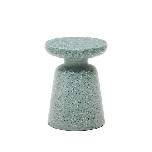 Mesquida outdoor side table in green terrazzo Ø 39 cm