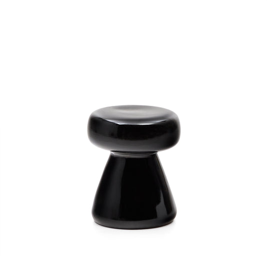 Manya black ceramic side table, Ø 38 cm