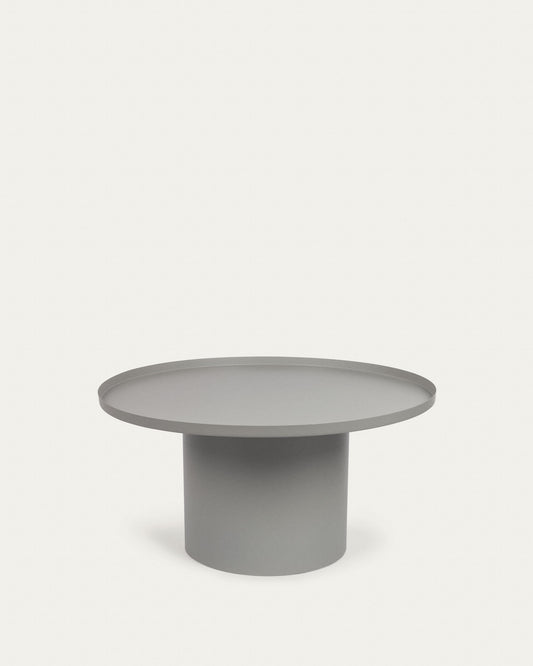 Fleksa round side table in grey metal Ø 72 cm