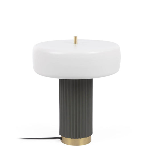 Serenella table lamp in metal with white and green painted finish