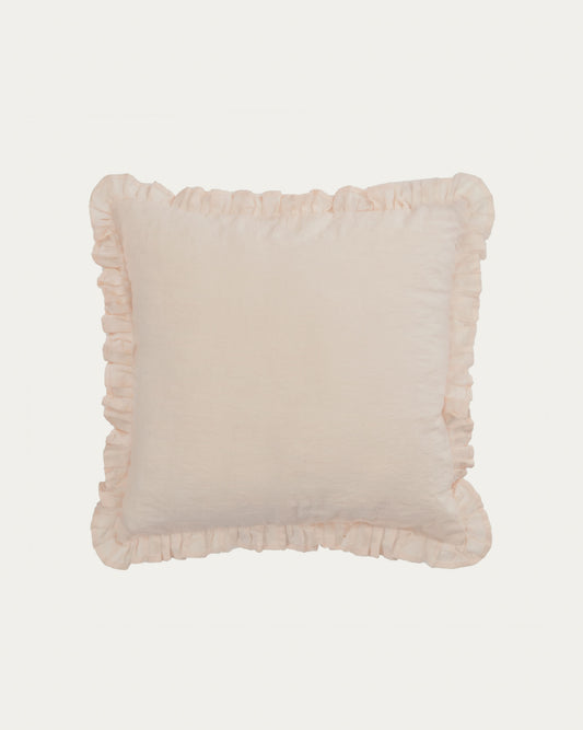 나차 코튼 린넨 프릴 쿠션커버(핑크) 45x45cm