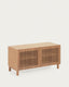 Beyla 2-door shoe rack in solid ash wood and oak veneer 98.5 cm FSC 100%