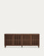 Beyla sideboard with 4 doors in ash veneer and solid ash wood with walnut-tone finish 180 x 71.5 cm FSC 100%