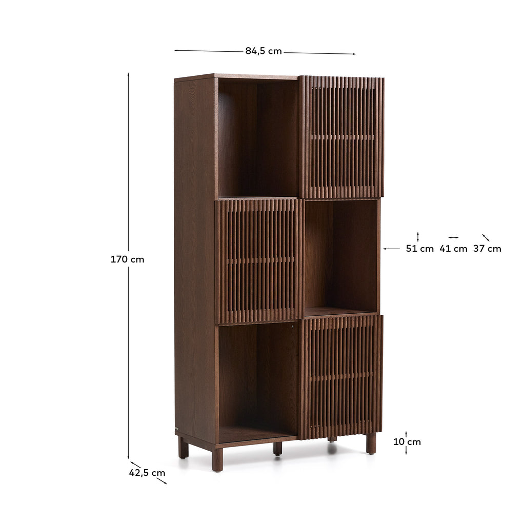 베일라 FSC 100% 인증 애쉬 월넛 키 큰 캐비닛 84.5 x 170cm