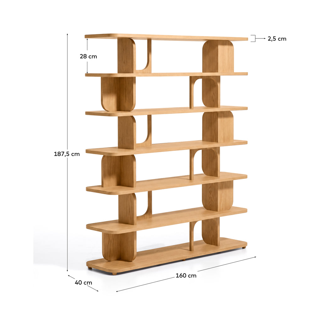 아두마 선반 천연 톤 오크 베니어 마감 FSC 100% 160 x 187 cm