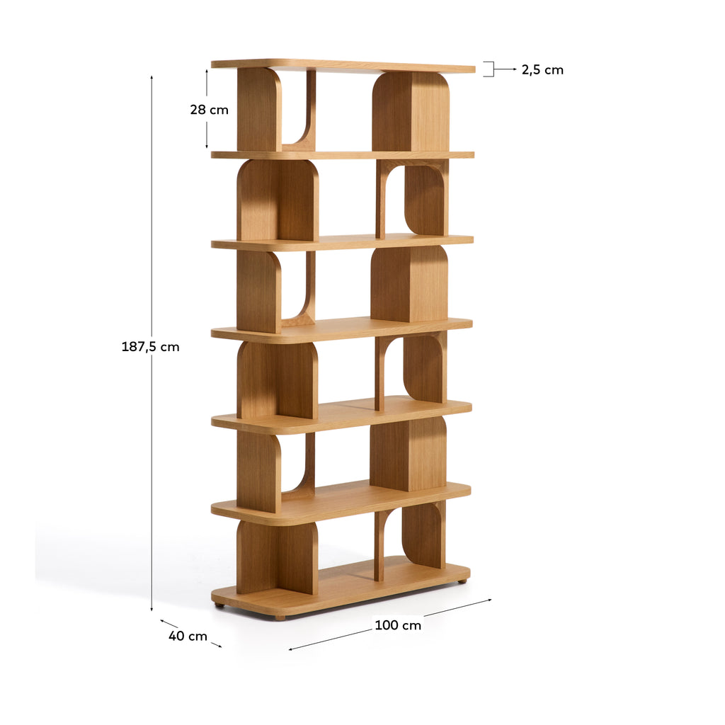 아두마 선반 천연 톤 오크 베니어 마감 FSC 100% 100 x 187 cm