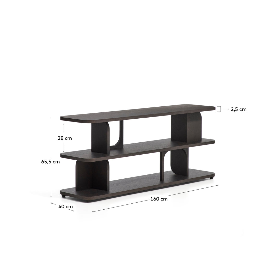 Aduma 에보나이즈드 오크 베니어 선반장 FSC 100% 160 x 65cm
