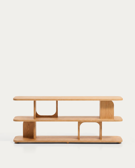 아두마 선반 천연 톤 오크 베니어 마감 FSC 100% 160 x 65 cm