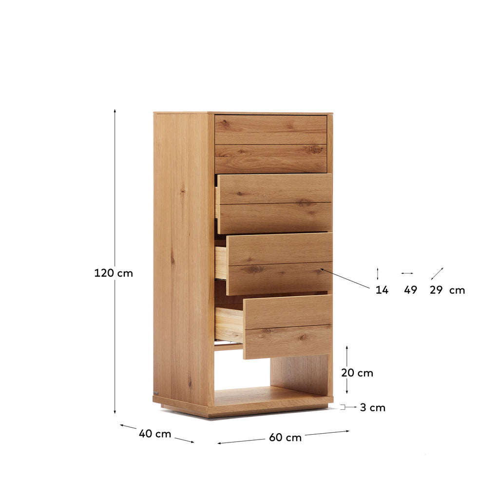 알구에마 오크베니어 4단 서랍장 60cm