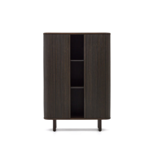 Mailen 2 door highboard in ash veneer with a dark finish 110 x 160 cm