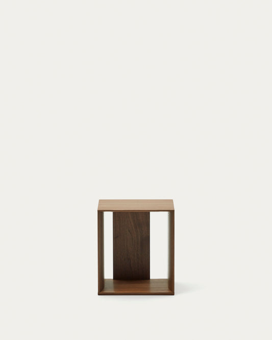 Litto small shelf module in walnut veneer, 34 x 38 cm