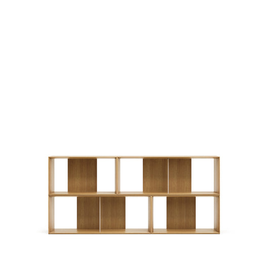 Litto set of 4 modular shelving units in oak wood veneer, 168 x 76 cm