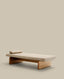 Topaz divan in beige chenille with solid ash wood in a natural finish, 200 cm FSC 100%