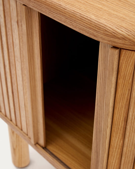 Mailen bedside table in ash veneer with a natural finish 50 x 55 cm