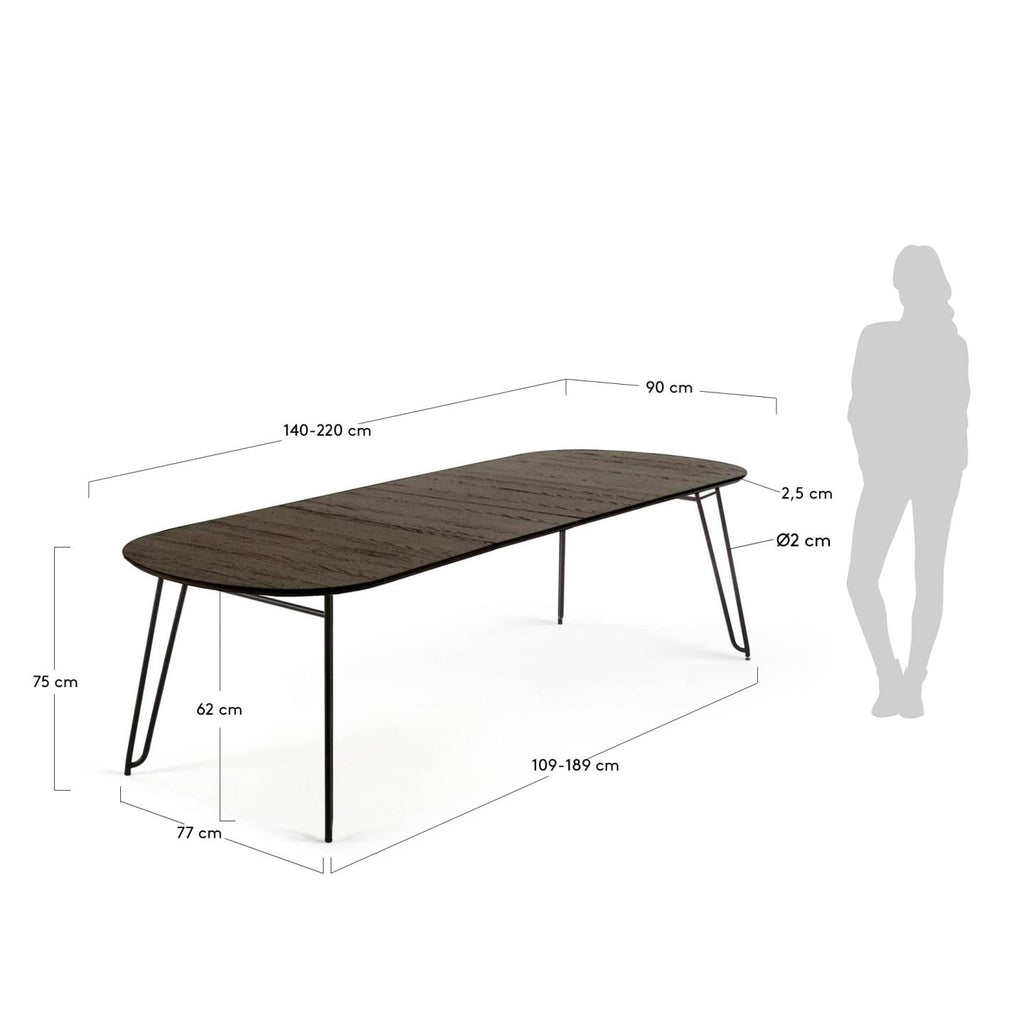 밀란 애쉬 라운드 확장형 테이블 (타원형/90x140-220cm)