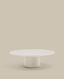 Albanella coffee table in cement with glossy white finish Ø110cm