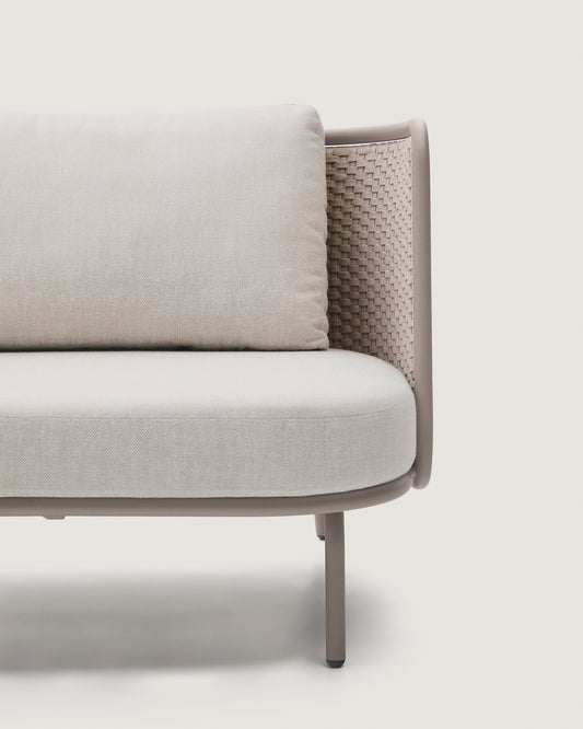 Sedalis outdoor armchair in aluminium and taupe rope cord