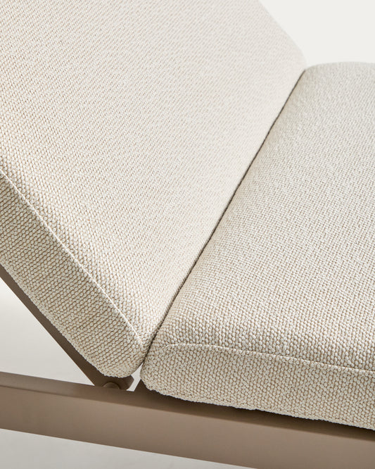 Kionia taupe aluminium sun lounger.
