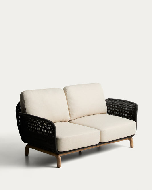 알리파 UV차단 로프 FSC 100% 아카시아 원목 2인 소파 165cm (다크그레이) FSC 100%