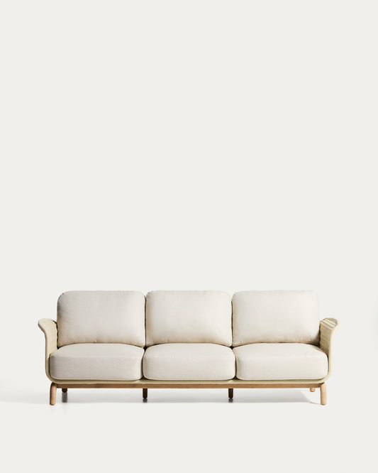 알리파 UV차단 로프 FSC 100% 아카시아 원목 3인 소파 235cm (에크루) FSC 100%