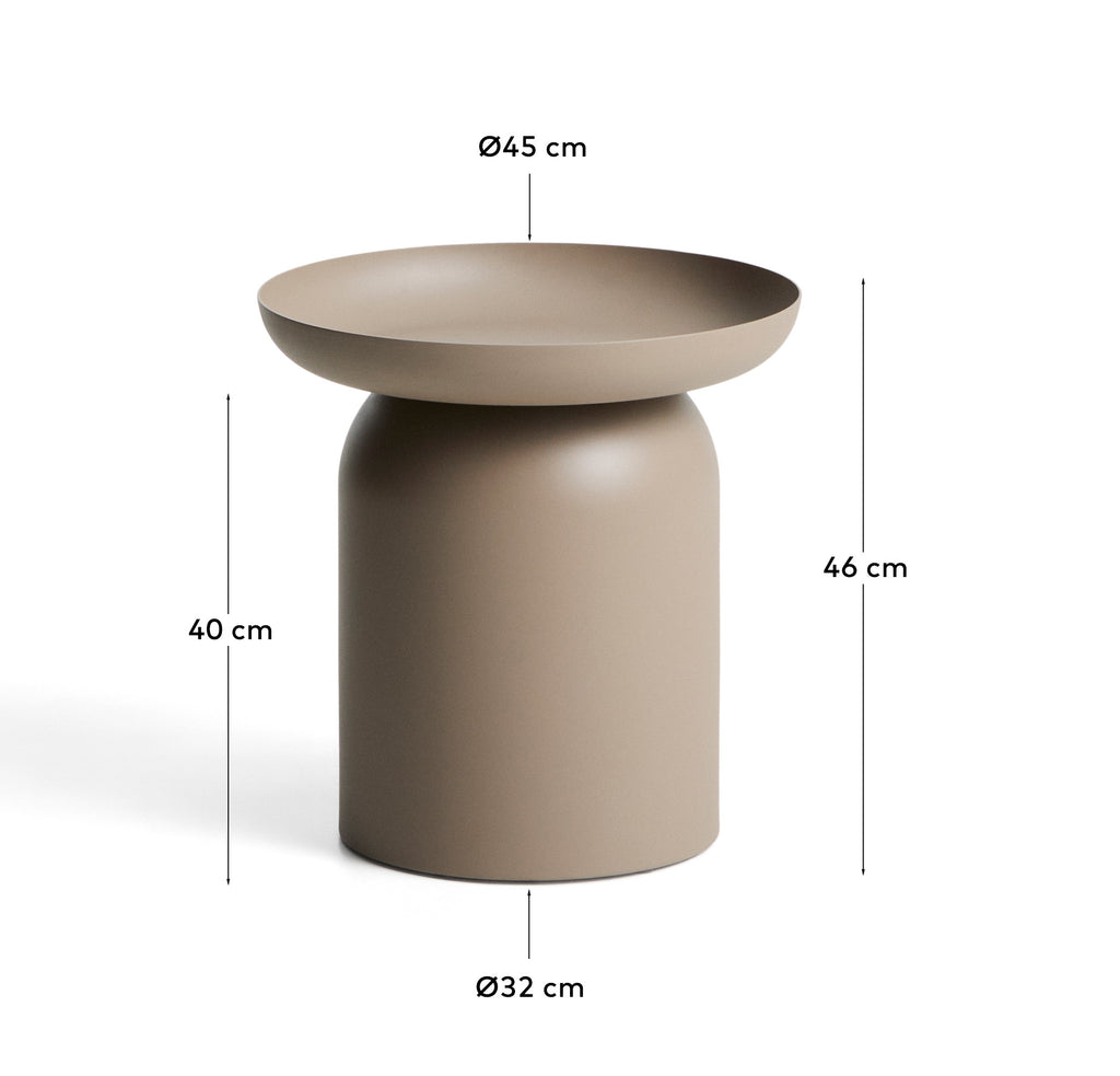 Arcola taupe aluminium side table Ø45 cm